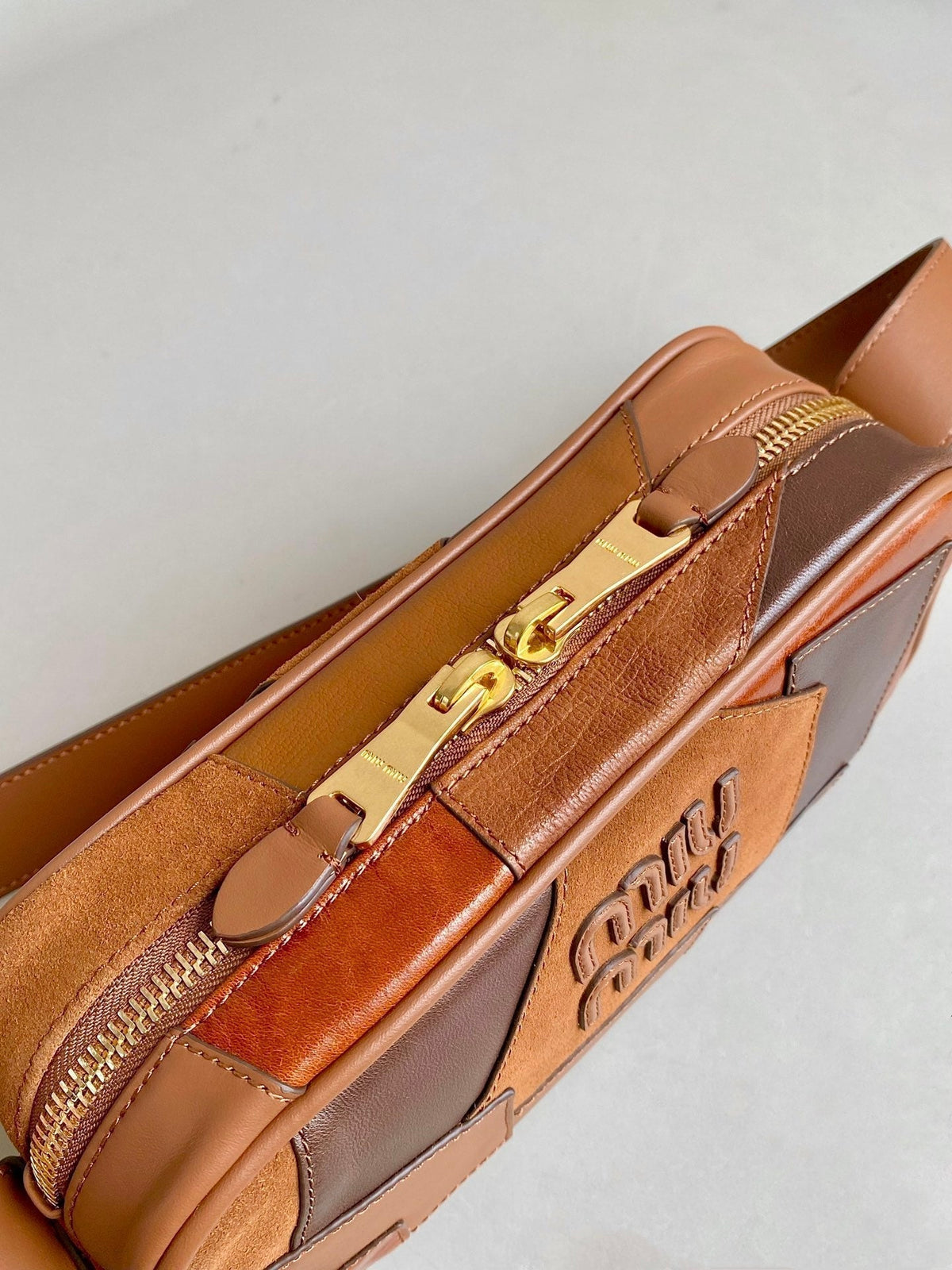 Hobo 24 Bag in Cognac Leather Patchwork