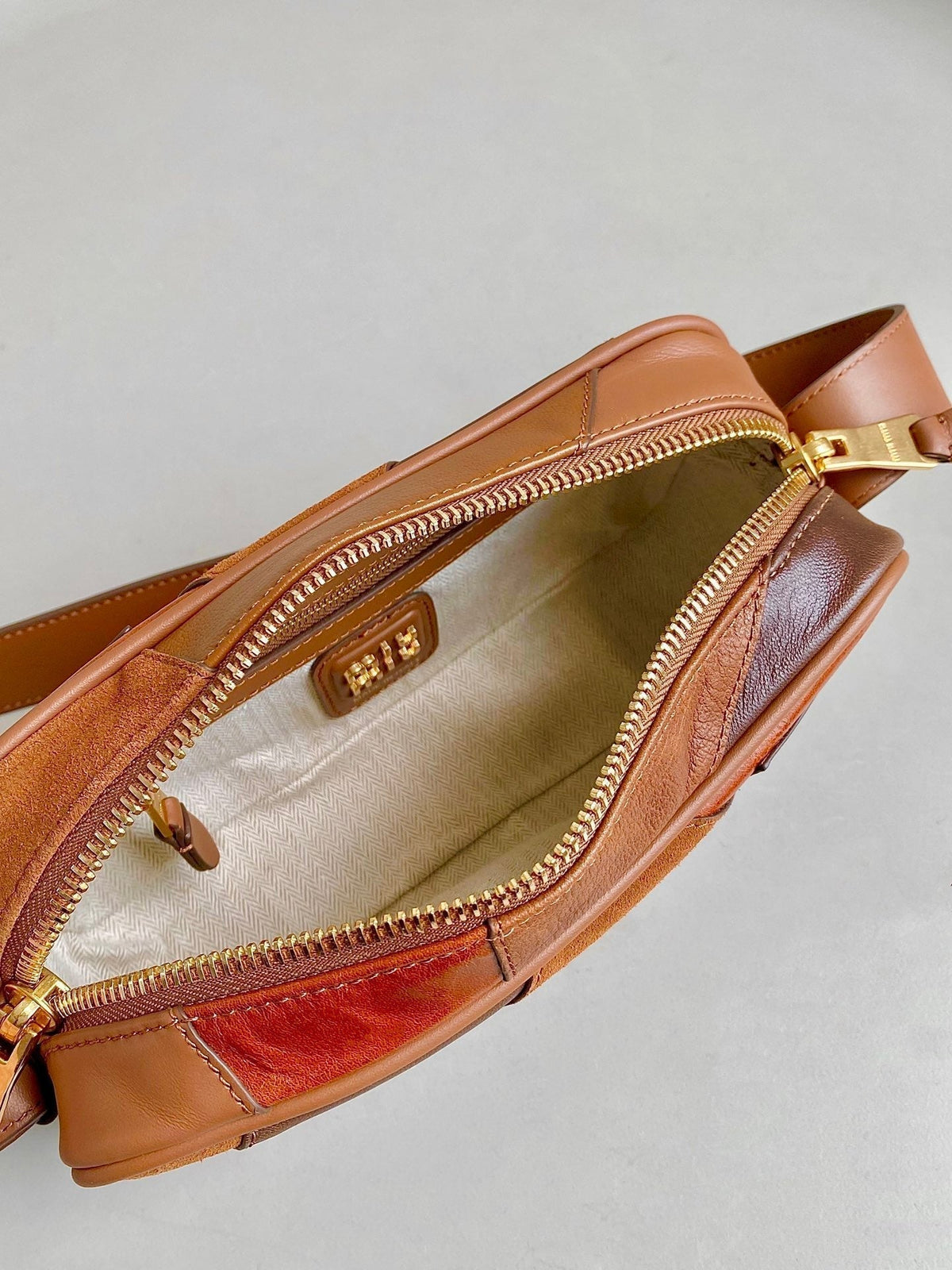 Hobo 24 Bag in Cognac Leather Patchwork