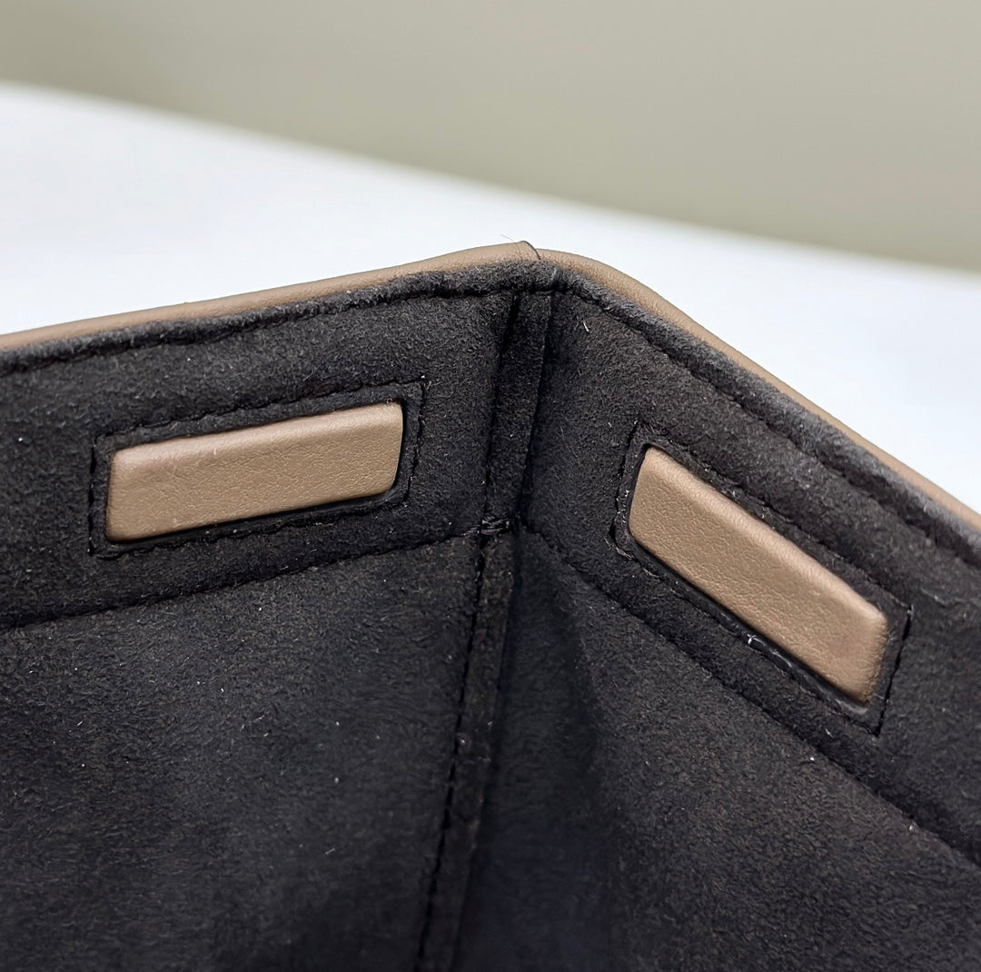 Fendi Origami Mini 19 in True Blue Monogram Denim with Calfskin Strap Bag