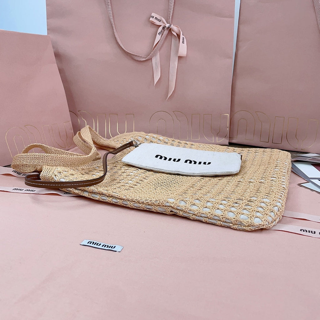 Ivy Tote Bag 40 in Beige Mix White Mesh