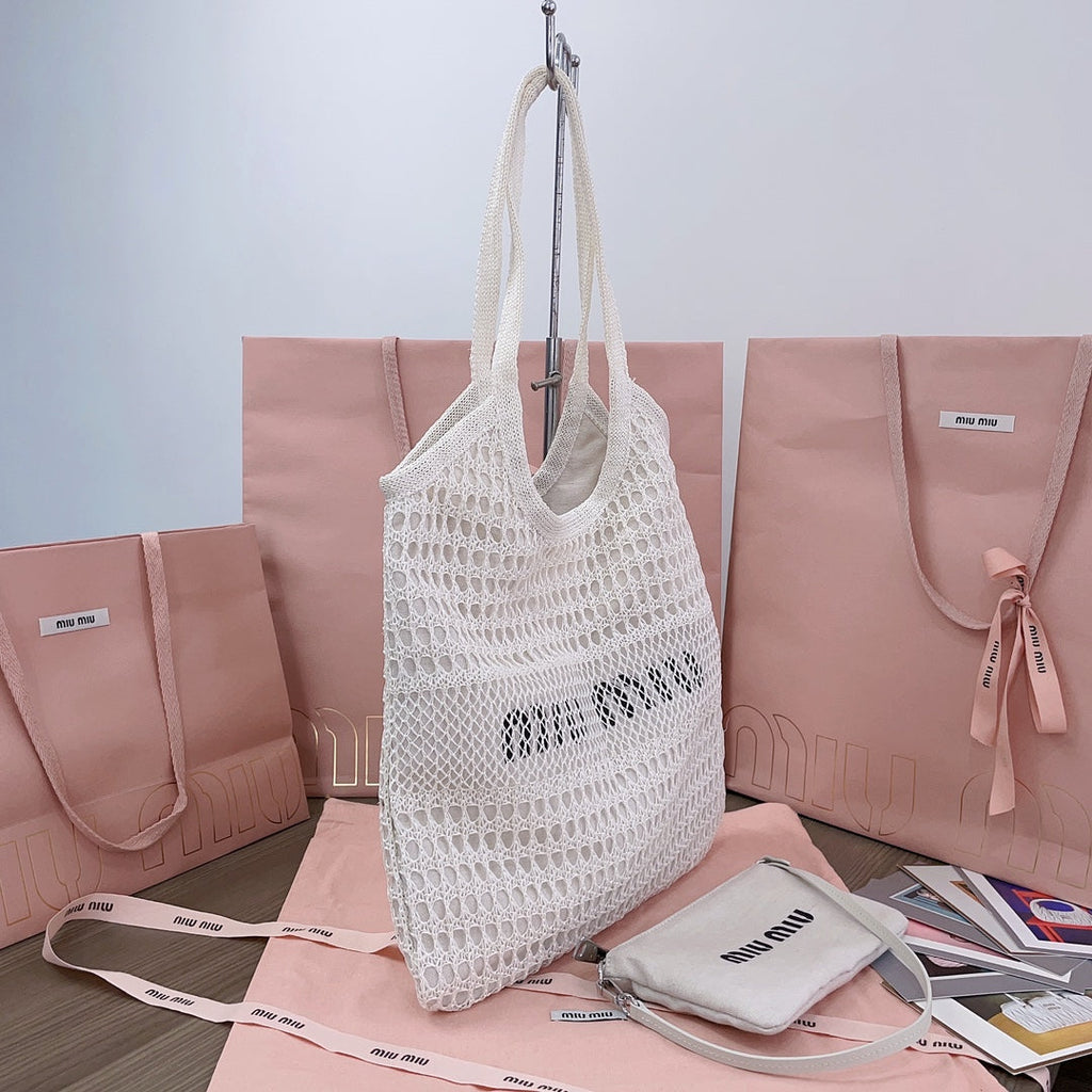 Ivy Tote Bag 40 in White Mesh