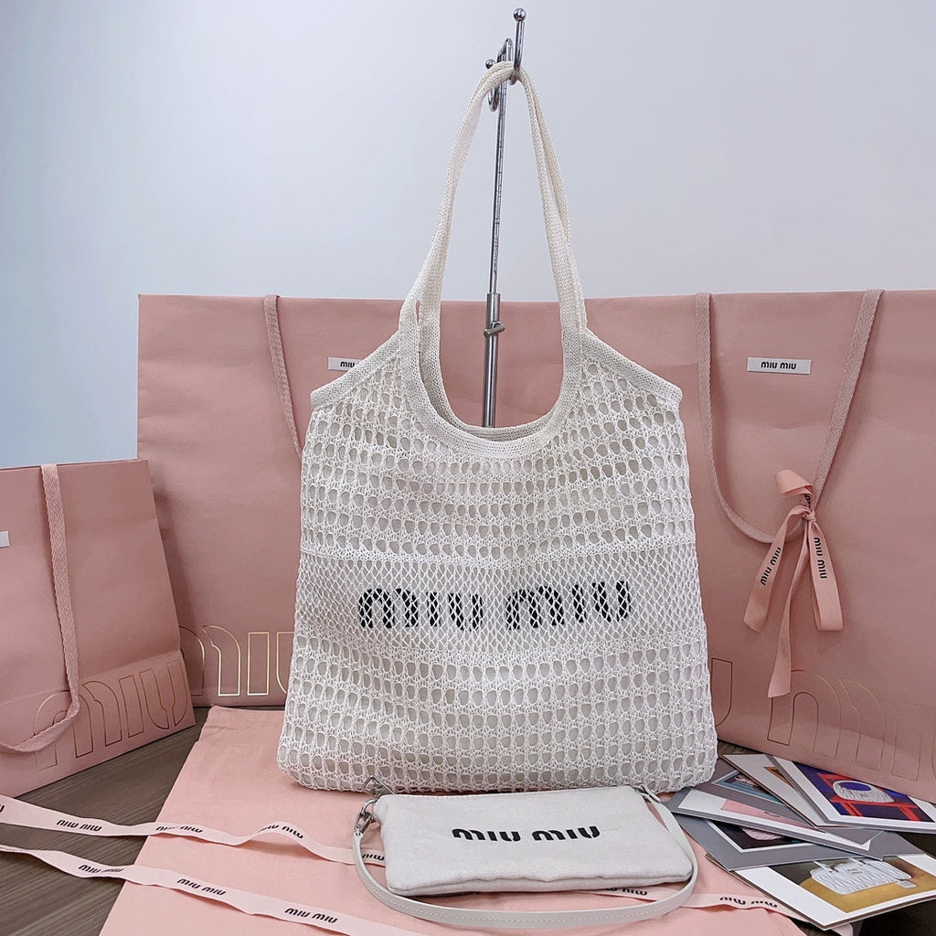 Ivy Tote Bag 40 in White Mesh