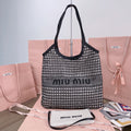 Ivy Tote Bag 40 in Black Mix White Mesh