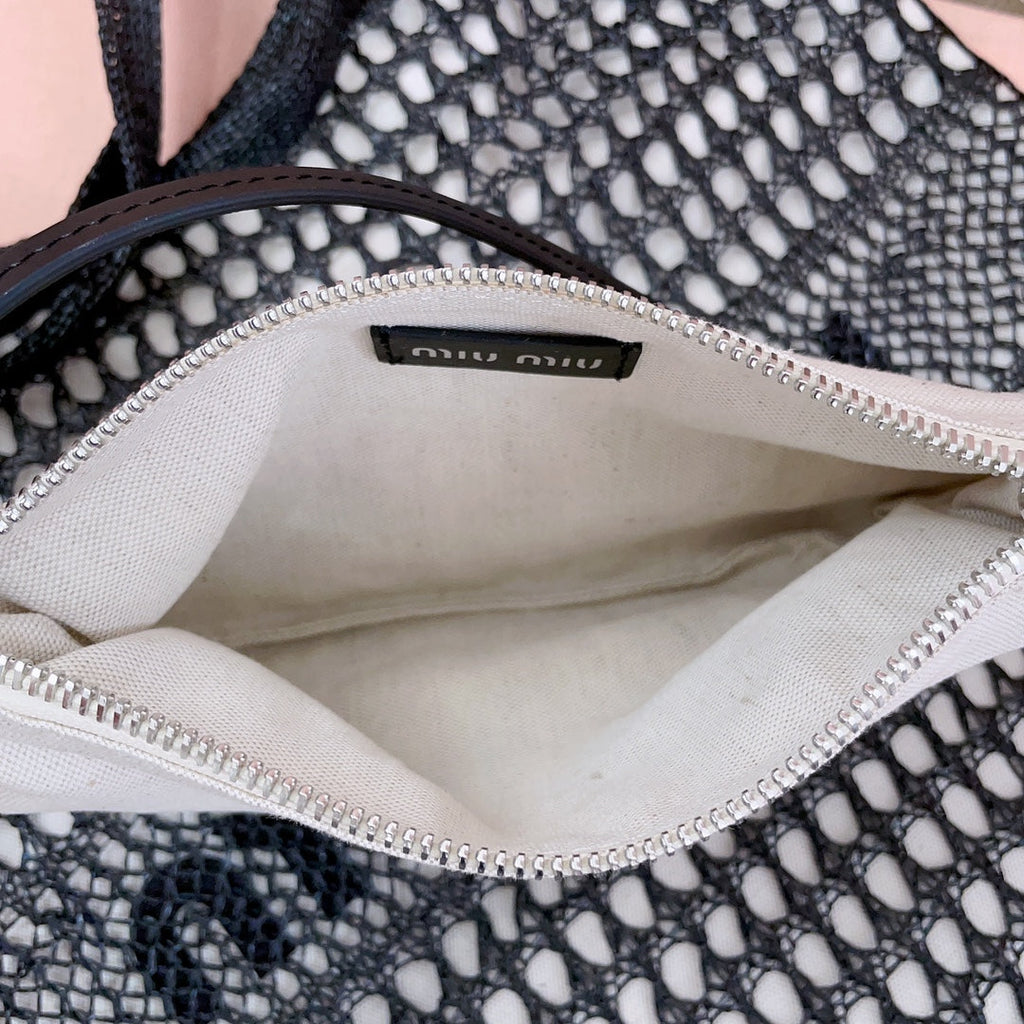 Ivy Tote Bag 40 in Black Mix White Mesh