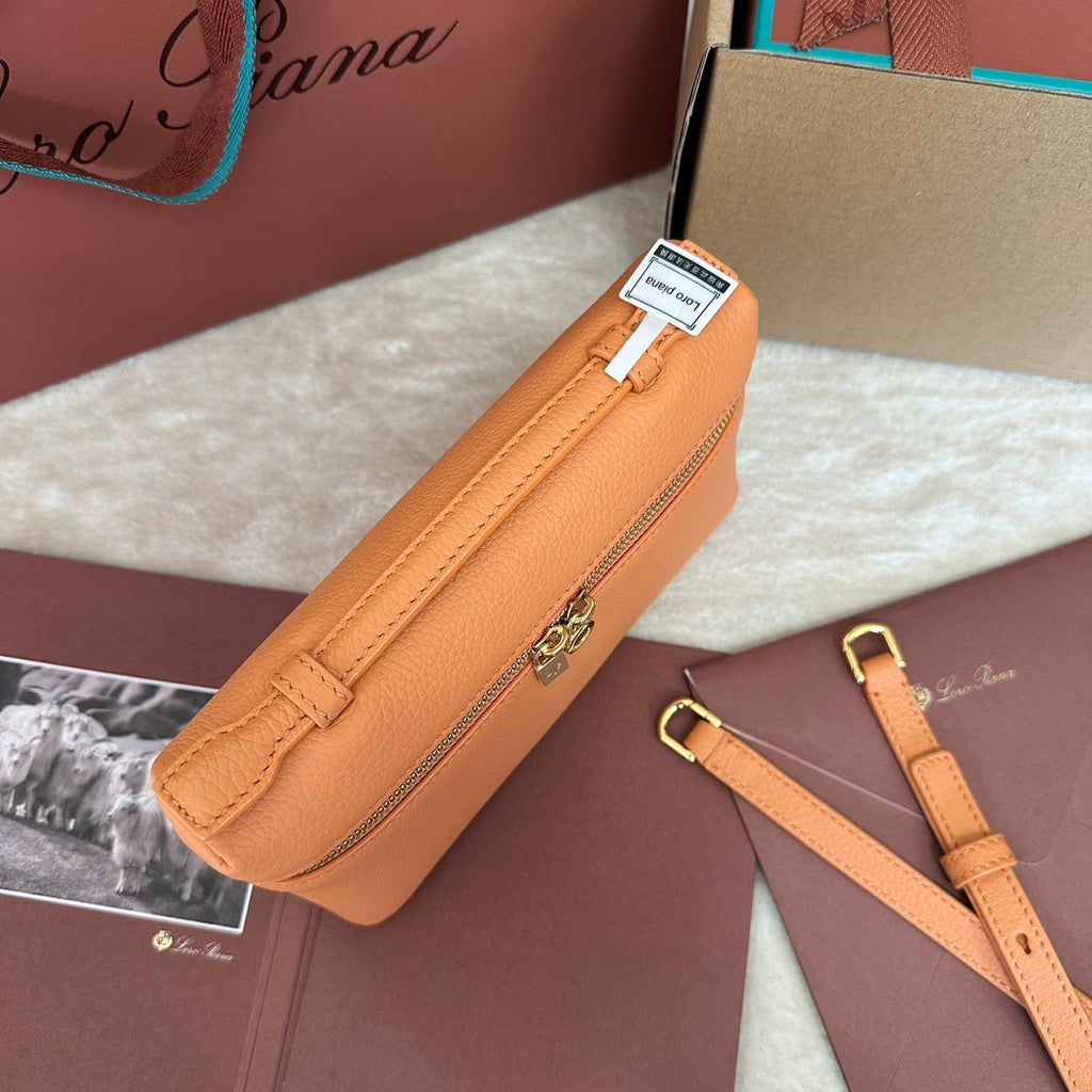 Loro Piana Extra Pocket L19 in Mango Orange Grained Calfskin with Gold Hardware Bag
