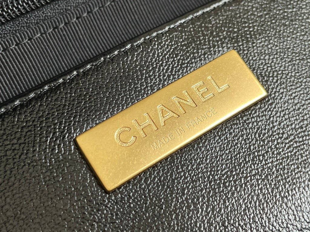 Chanel Medium 23 Bag with Handle in Black Lambskin