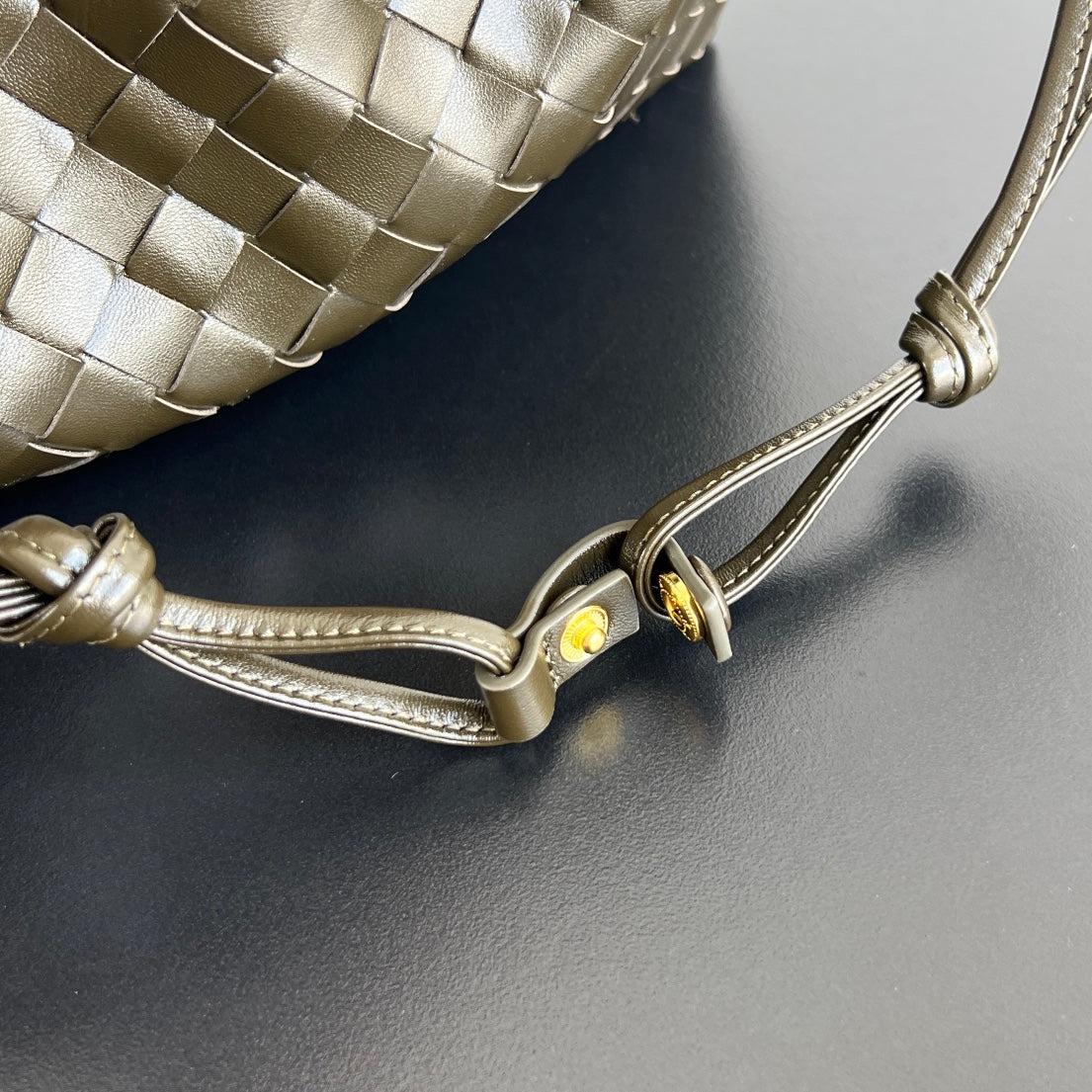 Bottega Veneta Dustbag Medium 32 in Army Green Calfskin Bag