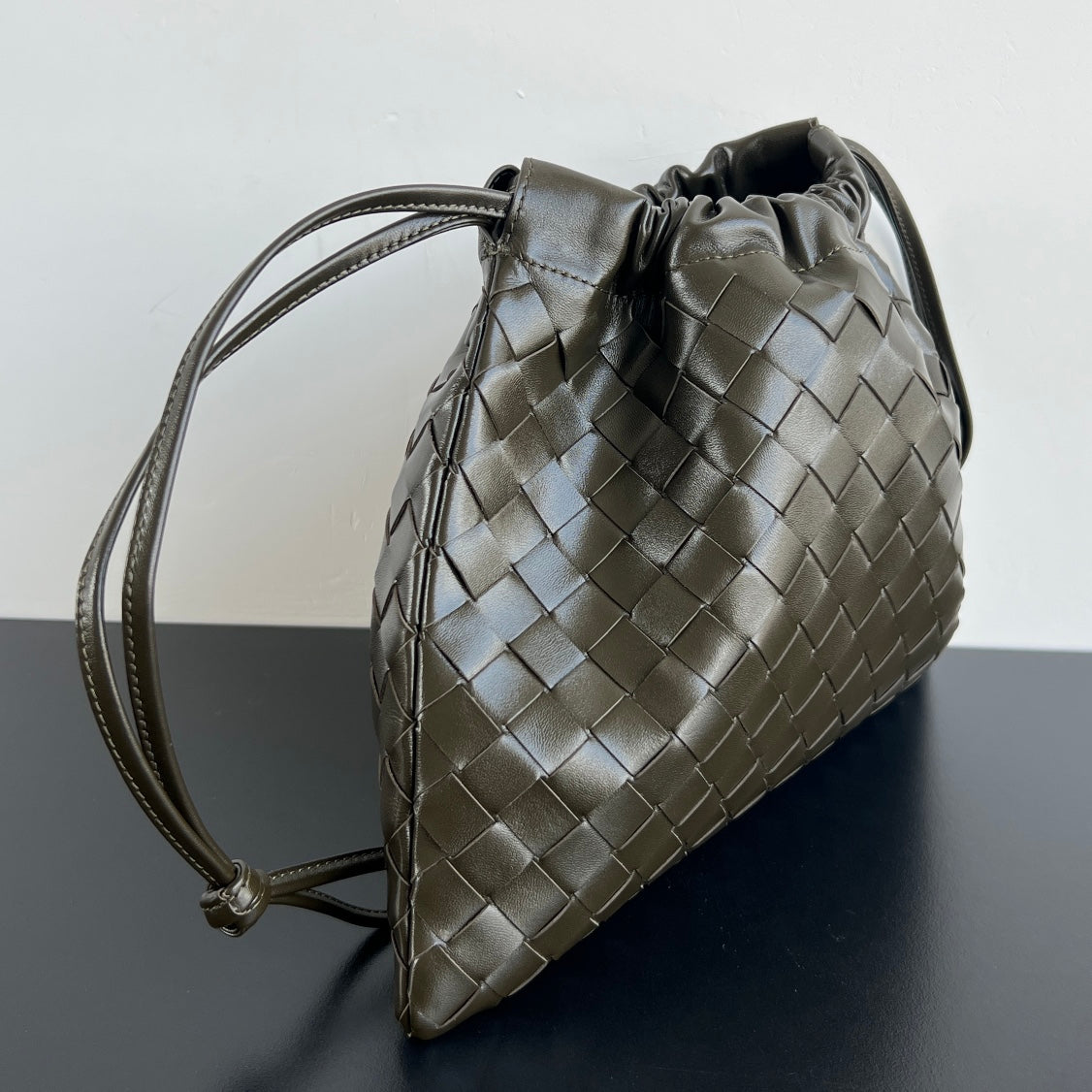 Bottega Veneta Dustbag Medium 32 in Army Green Calfskin Bag