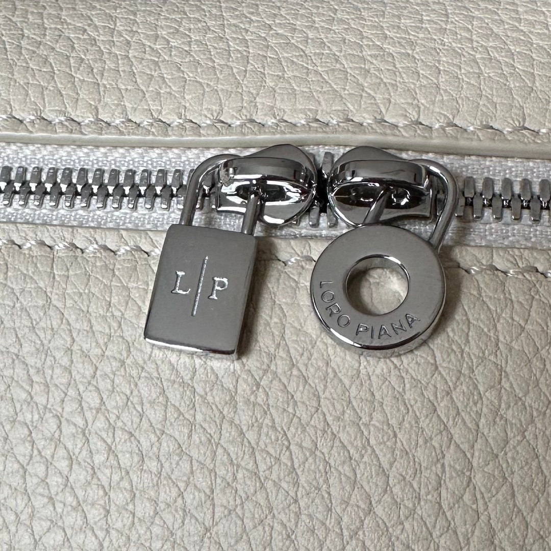 Loro Piana Extra Pocket L19 in Bisque Beige Calfskin with Silver Hardware Bag