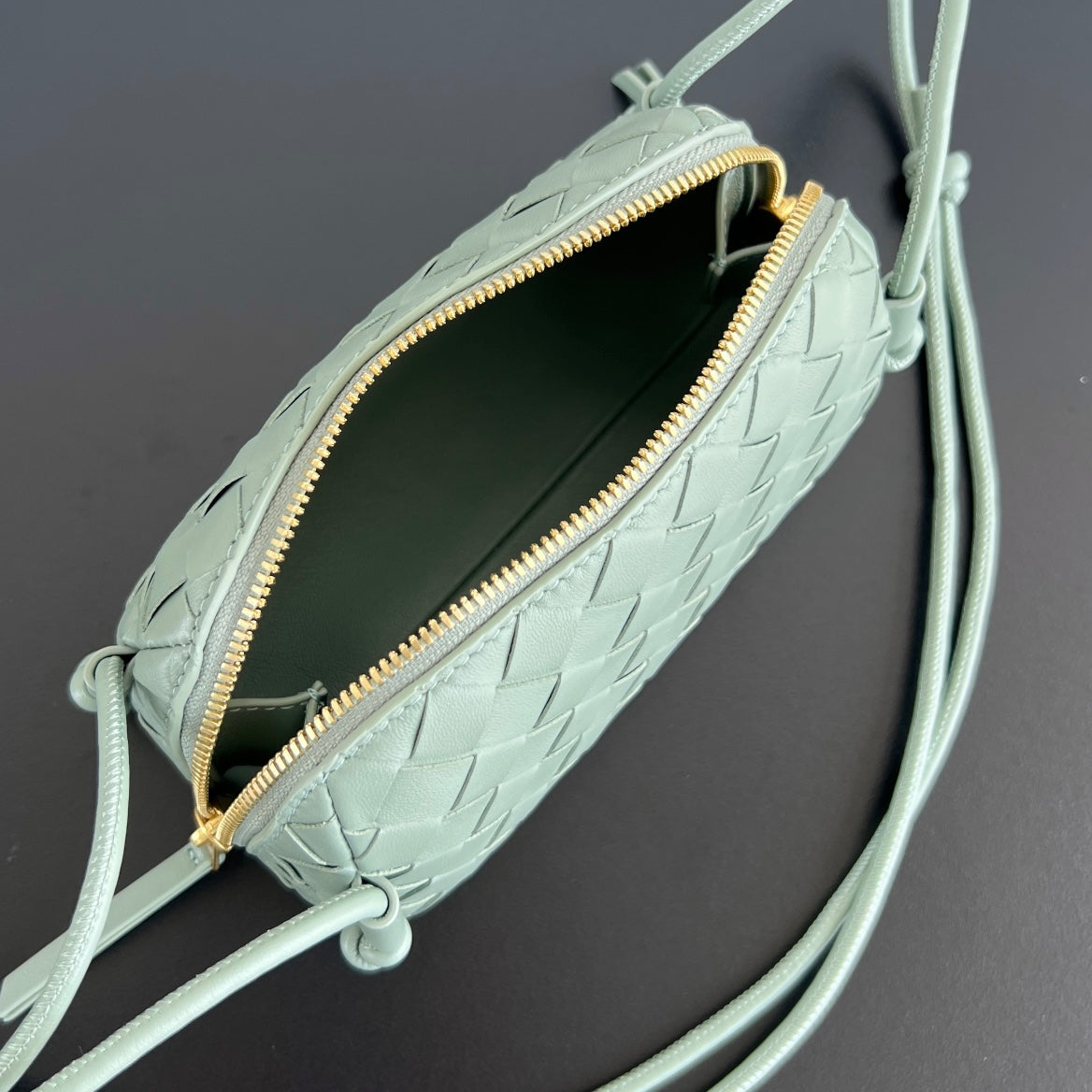 Bottega Veneta Concert Pouch 18 in Opal Lambskin