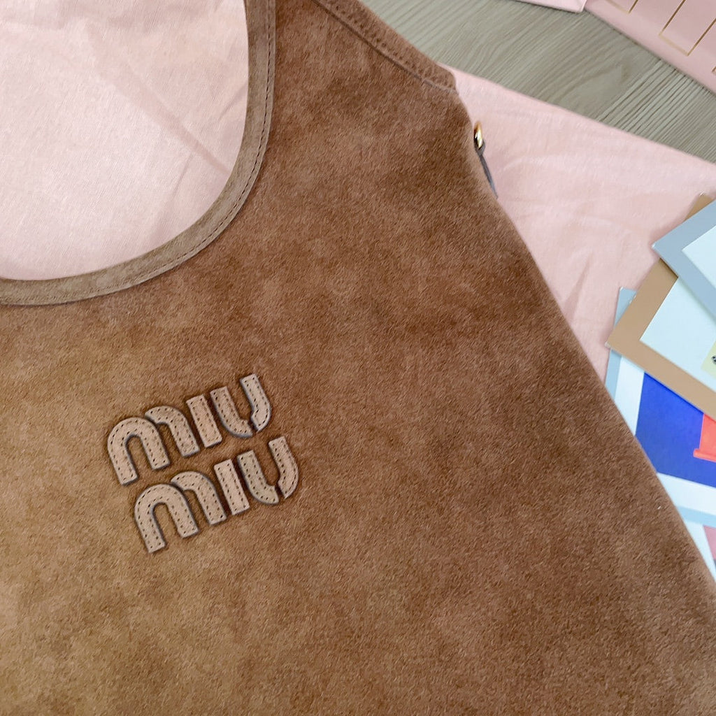 Ivy Tote Bag 40 in Brown Suede