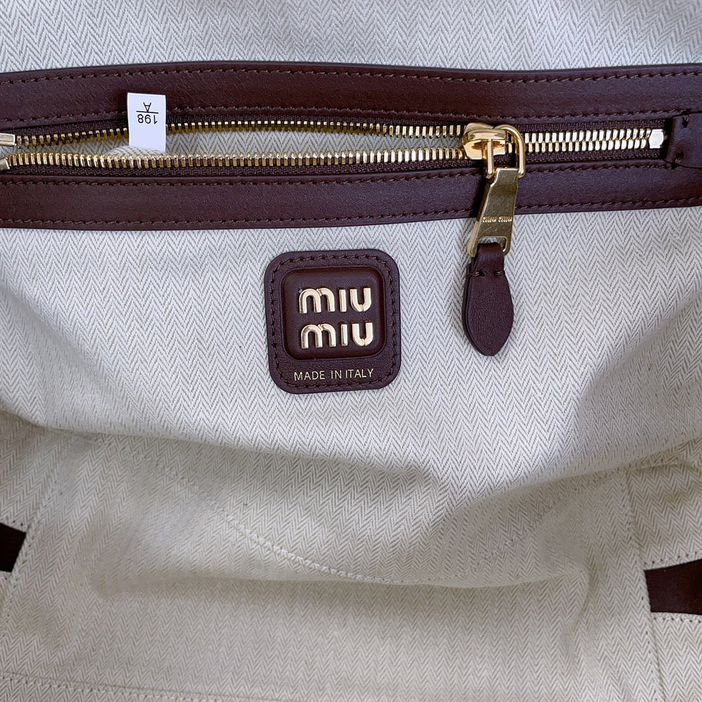 Beau Top Handle Bag 34 in Brown Suede