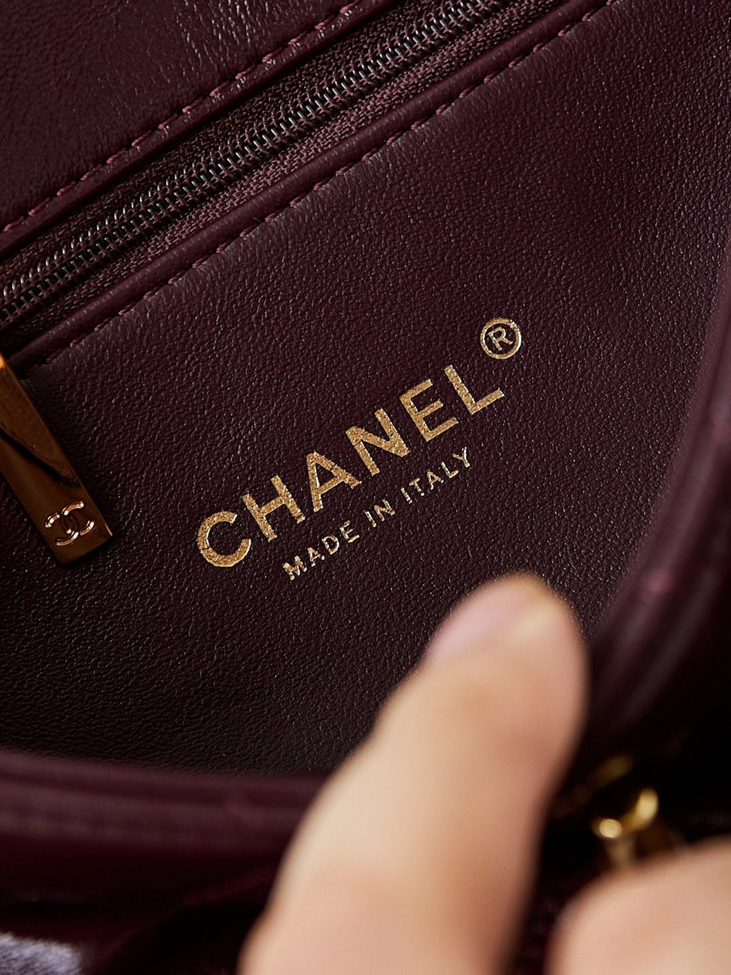 Chanel Flap Bag with Top Handle 25 in Wine Red Oil-Wax Lambskin Gold Hardware