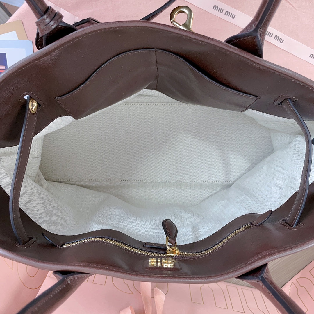 Aventure Nappa Bag 40 in Chestnut Lambskin Gold Hardware