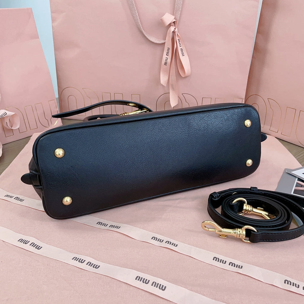 Aventure Nappa Bag 33 in Black Lambskin Gold Hardware