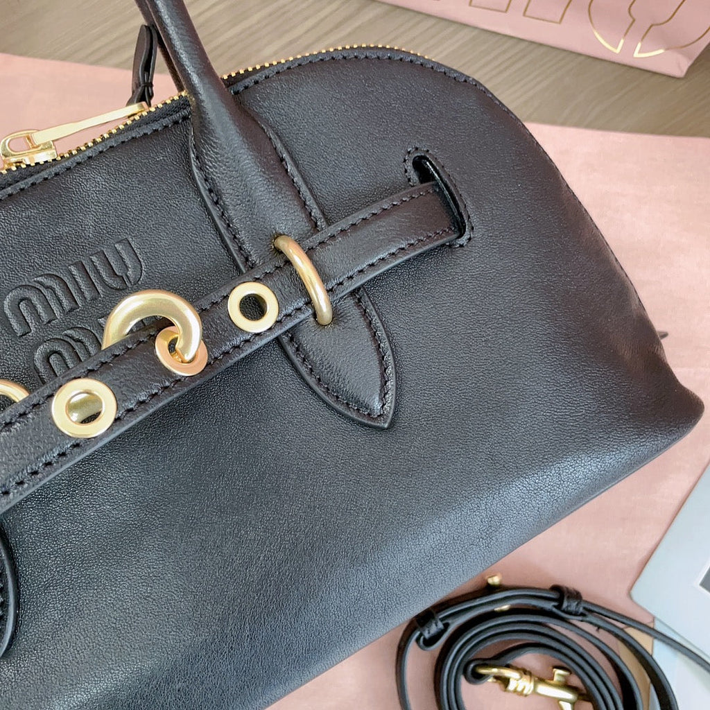 Aventure Nappa Bag 33 in Black Lambskin Gold Hardware