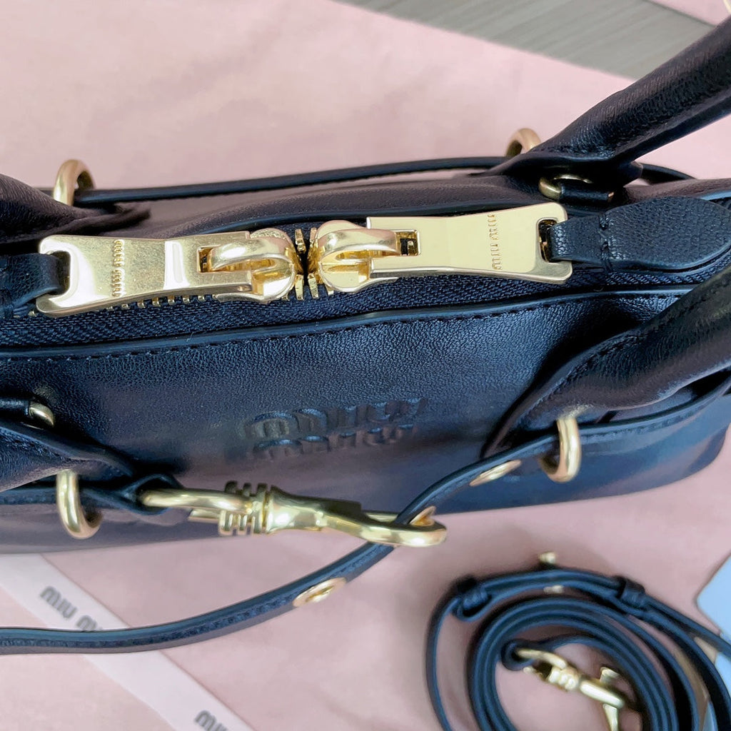 Aventure Nappa Bag 33 in Black Lambskin Gold Hardware