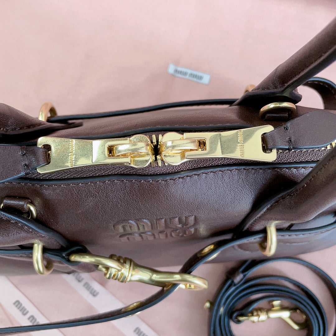 Aventure Nappa Bag 28 in Chestnut Lambskin Gold Hardware