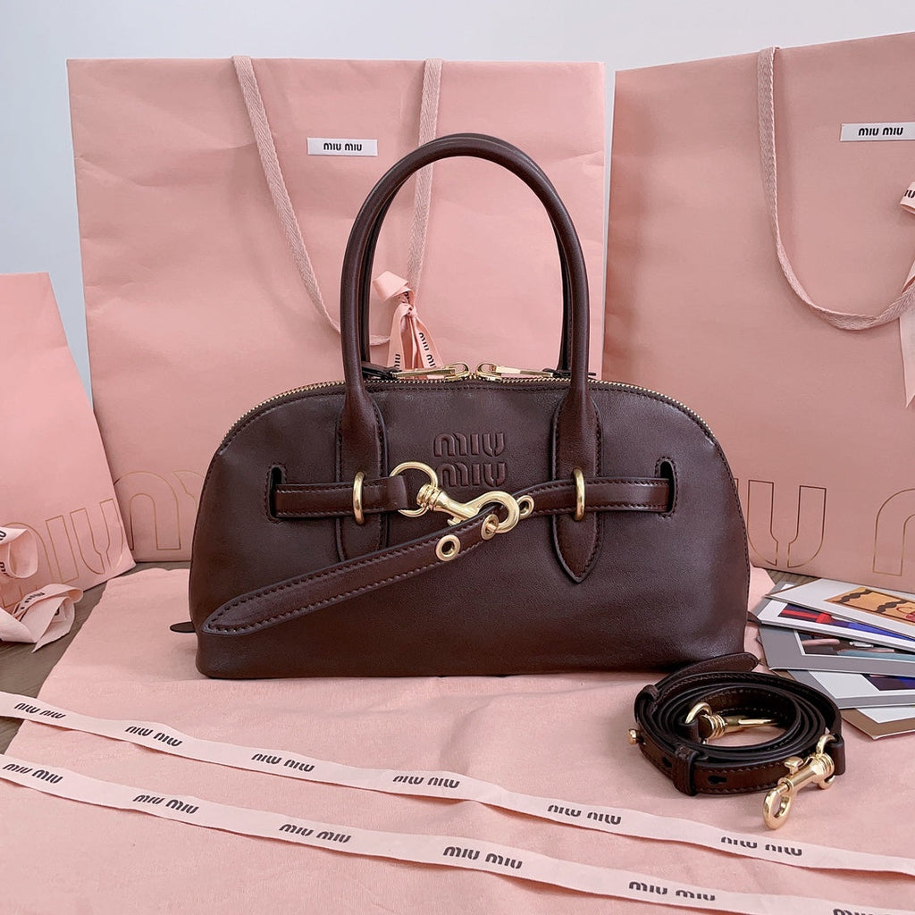 Aventure Nappa Bag 28 in Chestnut Lambskin Gold Hardware