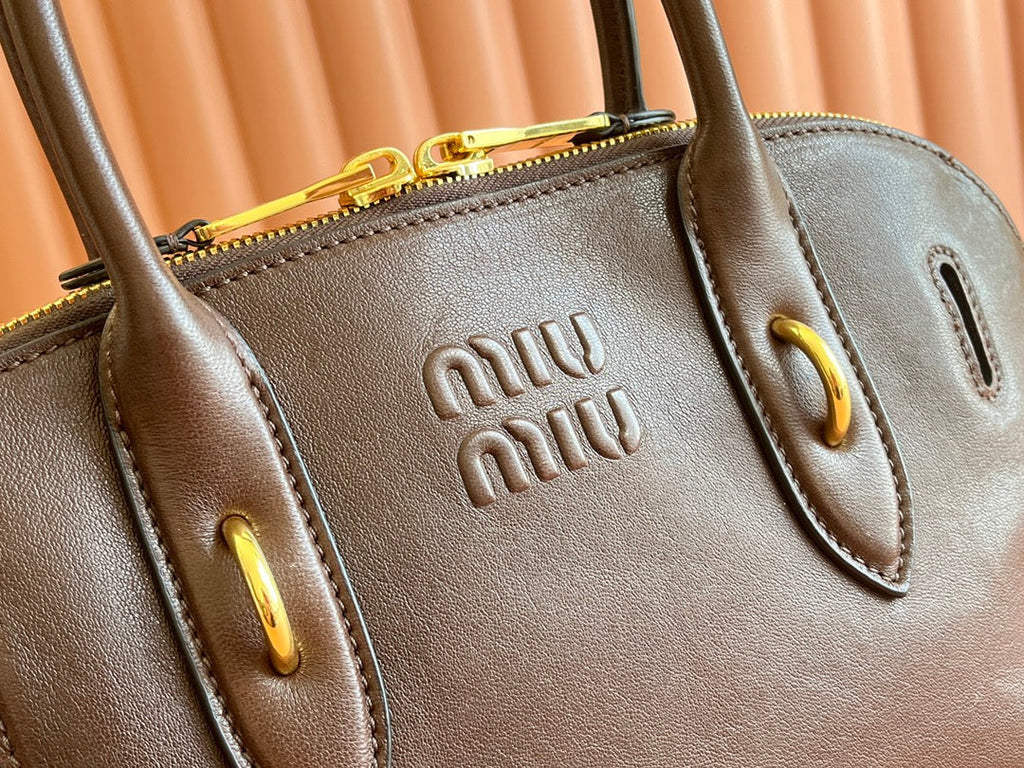 Aventure Nappa Bag 33 in Cedar Brown Lambskin Gold Hardware