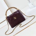 Chanel Hobo Bag 18 in Wine Red Soft Lambskin Gold Chain