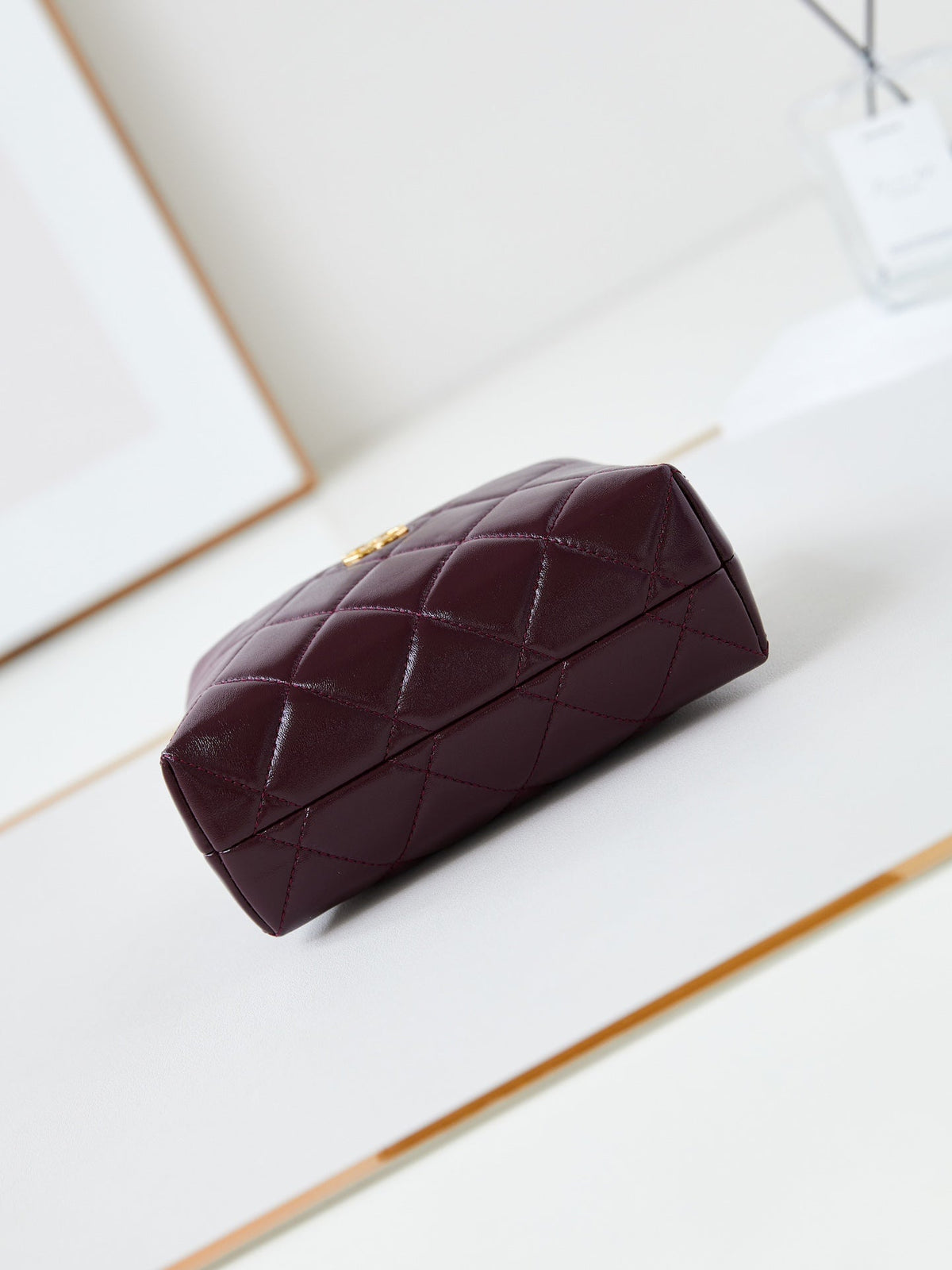 Chanel Hobo Bag 18 in Wine Red Soft Lambskin Gold Chain