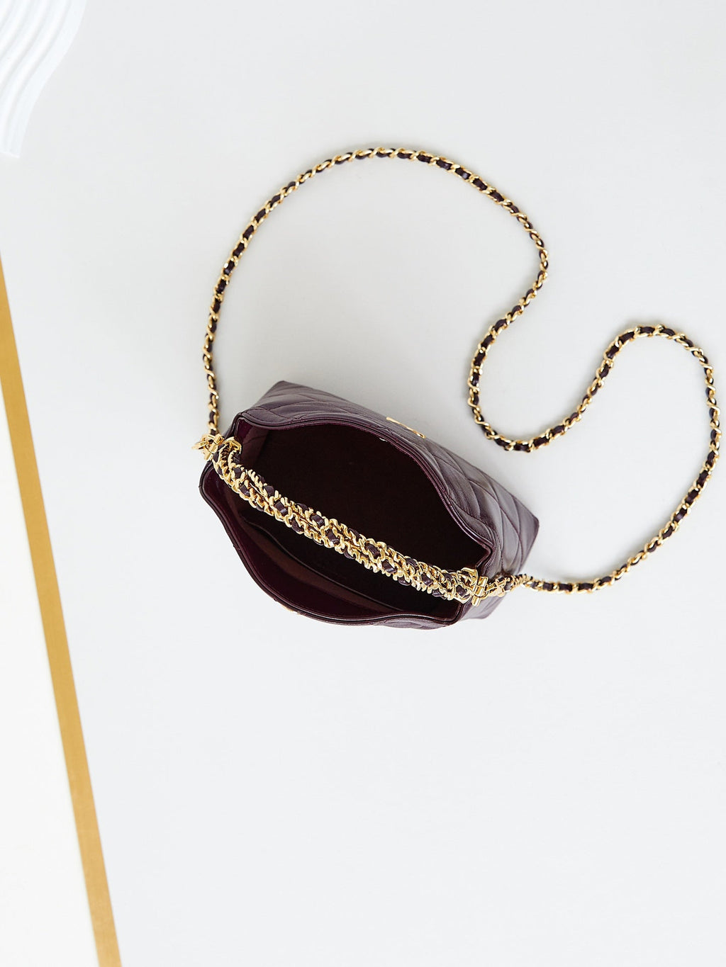 Chanel Hobo Bag 18 in Wine Red Soft Lambskin Gold Chain