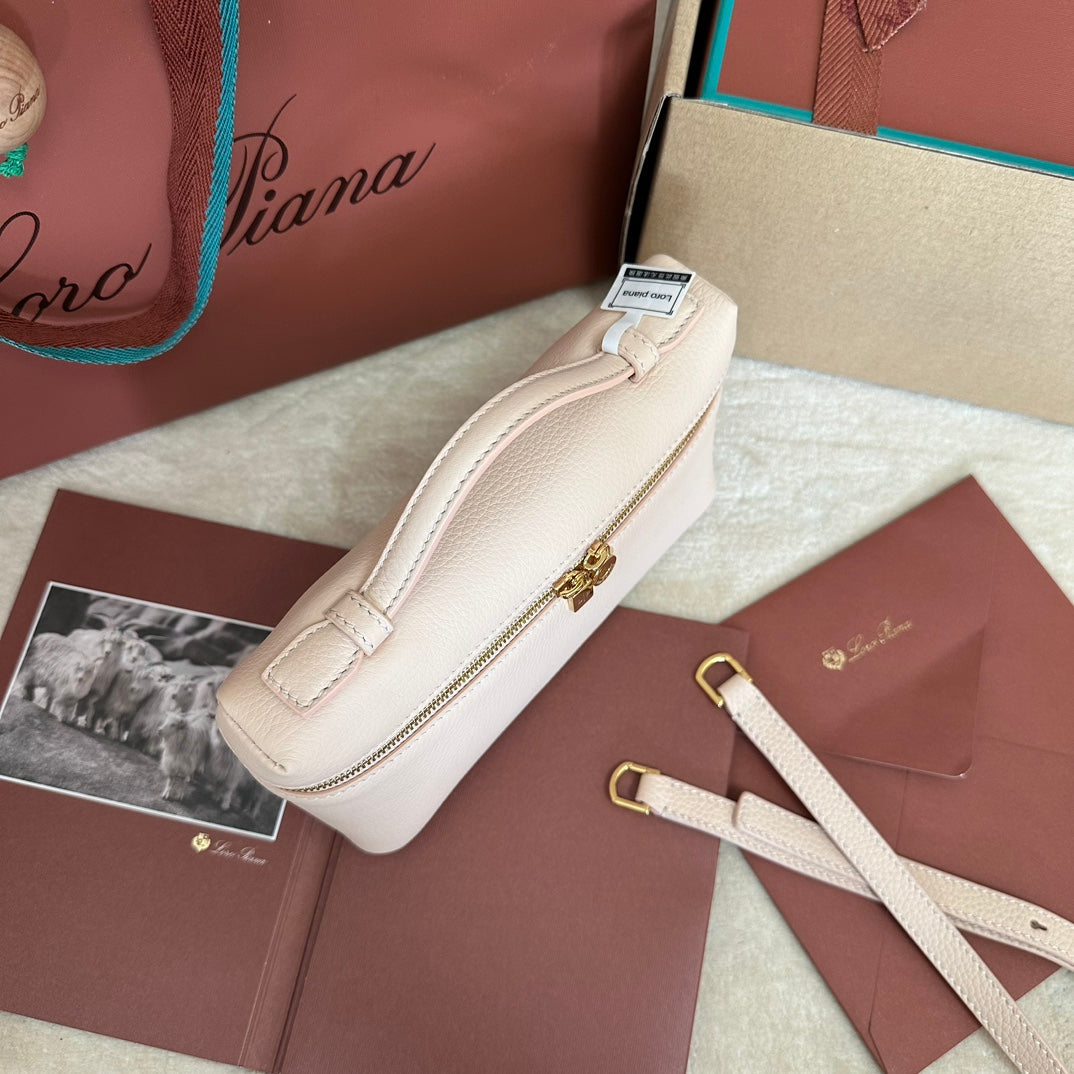 Loro Piana Extra Pocket L19 in Light Pink Calfskin with Gold Hardware Bag