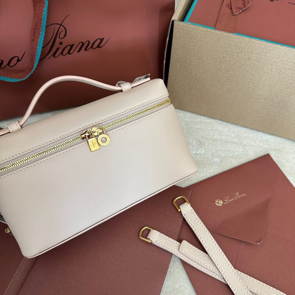 Loro Piana Extra Pocket L19 in Light Pink Calfskin with Gold Hardware Bag