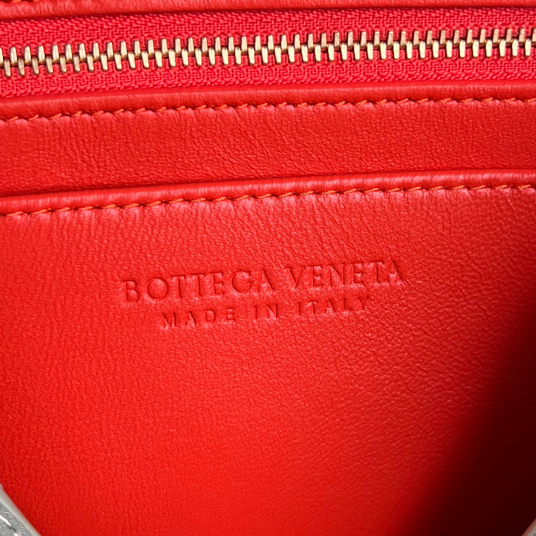 Bottega Veneta East West Andiamo Bag 29 in Orange and Light Green Calfskin