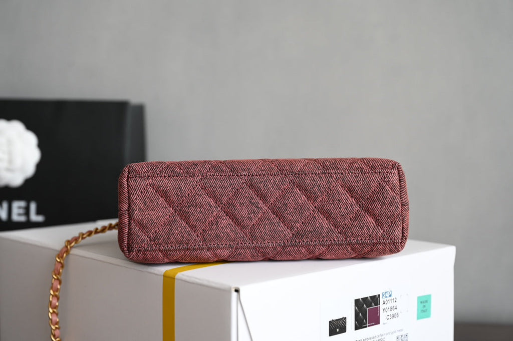 Chanel 25S Kelly 19 cm in Wine Red Tweed with Gold Hardware Bag