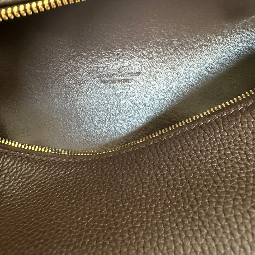 Loro Piana Extra Pocket L19 in Dark Brown Calfskin with Gold Hardware Bag