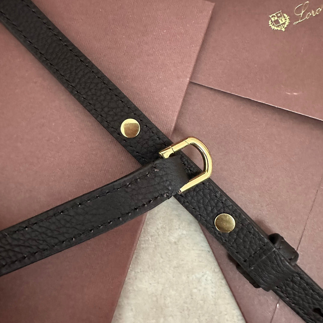 Loro Piana Extra Pocket L19 in Dark Brown Calfskin with Gold Hardware Bag