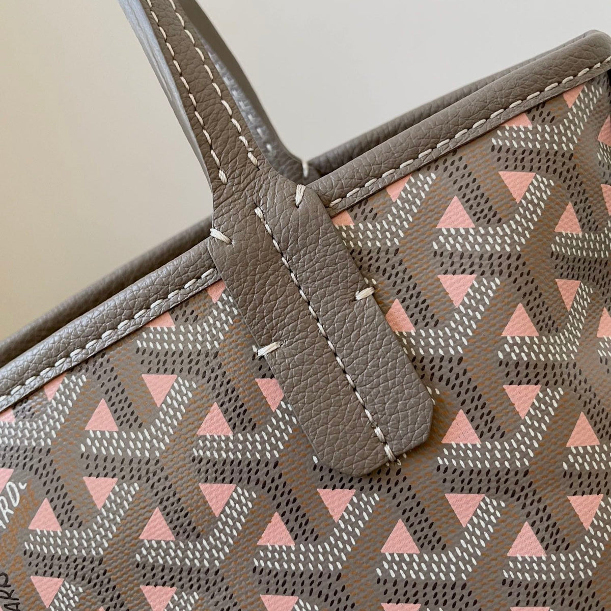 Goyard Anjou Mini Bag 20 in Grey Mix Pink Goyardine Canvas and Calfskin