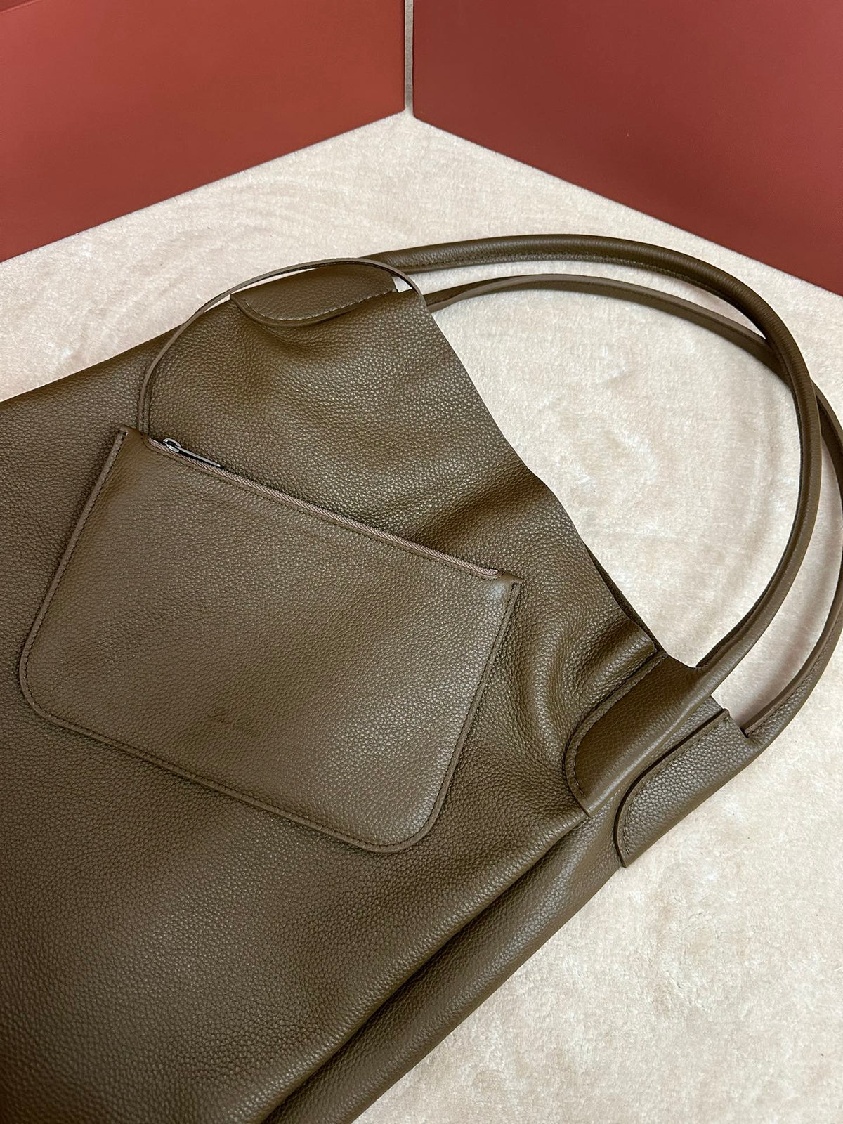 Loro Piana Bale Hobo Extra Large 40 Bag in Mocha Brown Calfskin