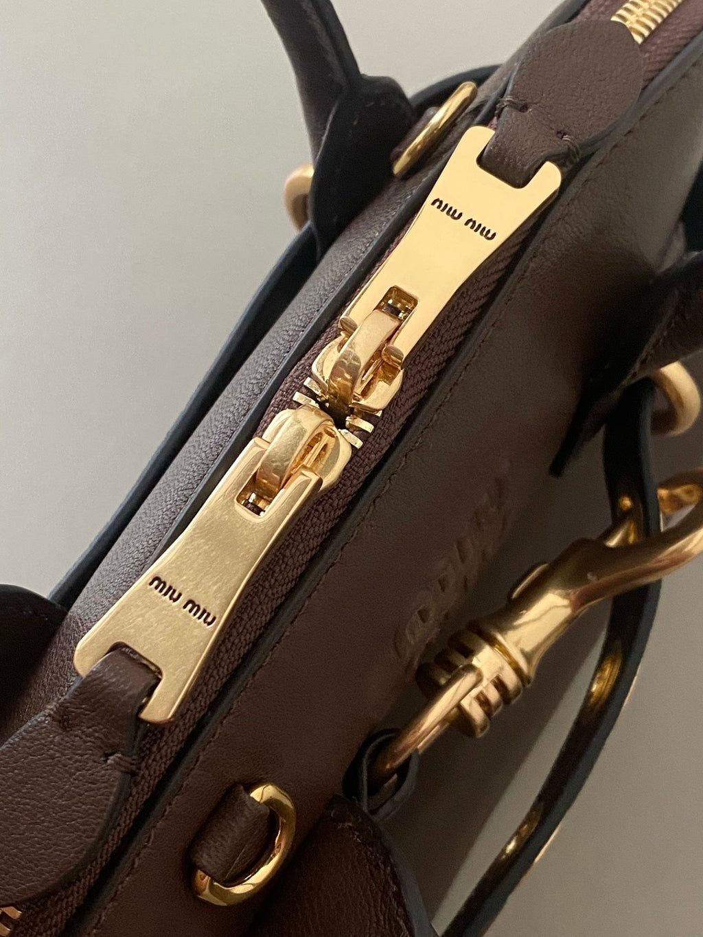 Aventure Nappa Mini Bag 21 in Brunette Brown Calfskin Gold Hardware