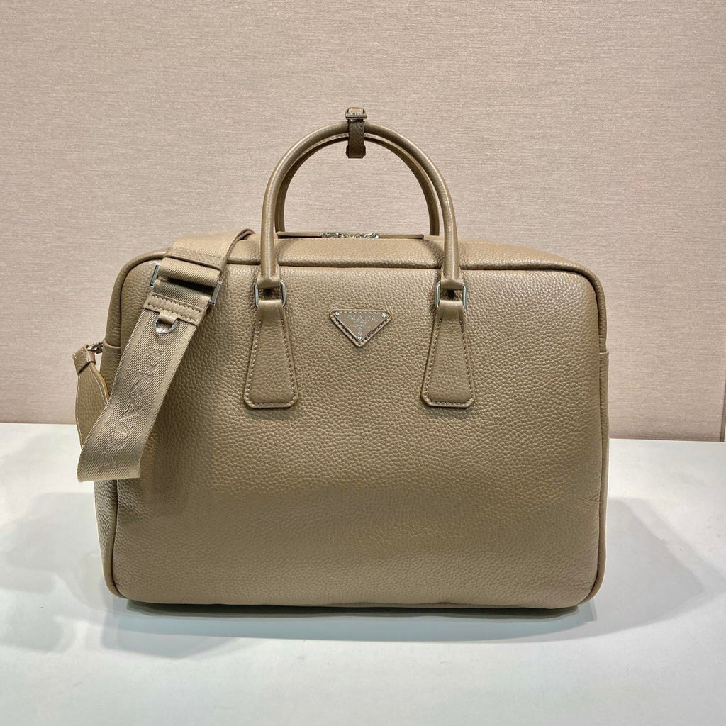 Prada Briefcase 40 in Dried Moss Grained Calfskin Bag