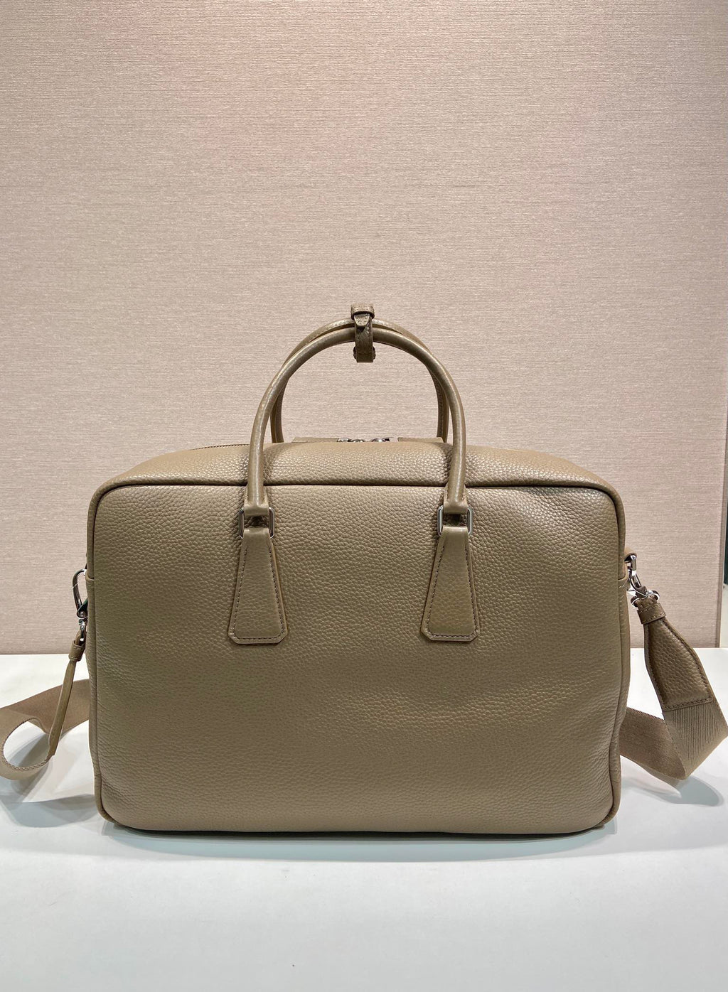 Prada Briefcase 40 in Dried Moss Grained Calfskin Bag