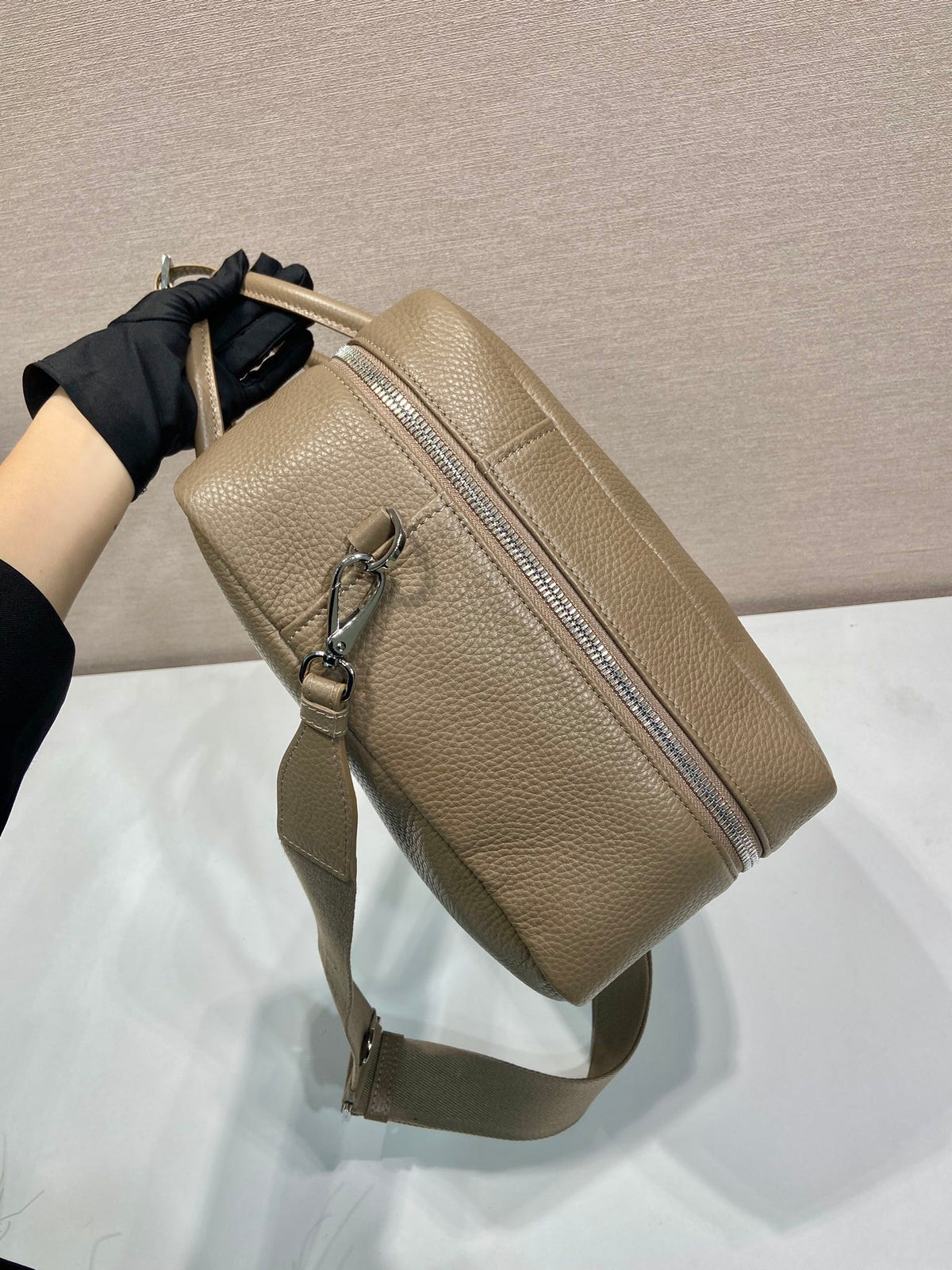Prada Briefcase 40 in Dried Moss Grained Calfskin Bag