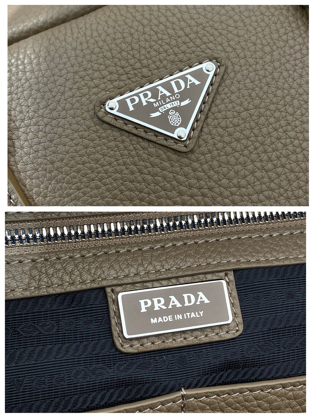 Prada Briefcase 40 in Dried Moss Grained Calfskin Bag