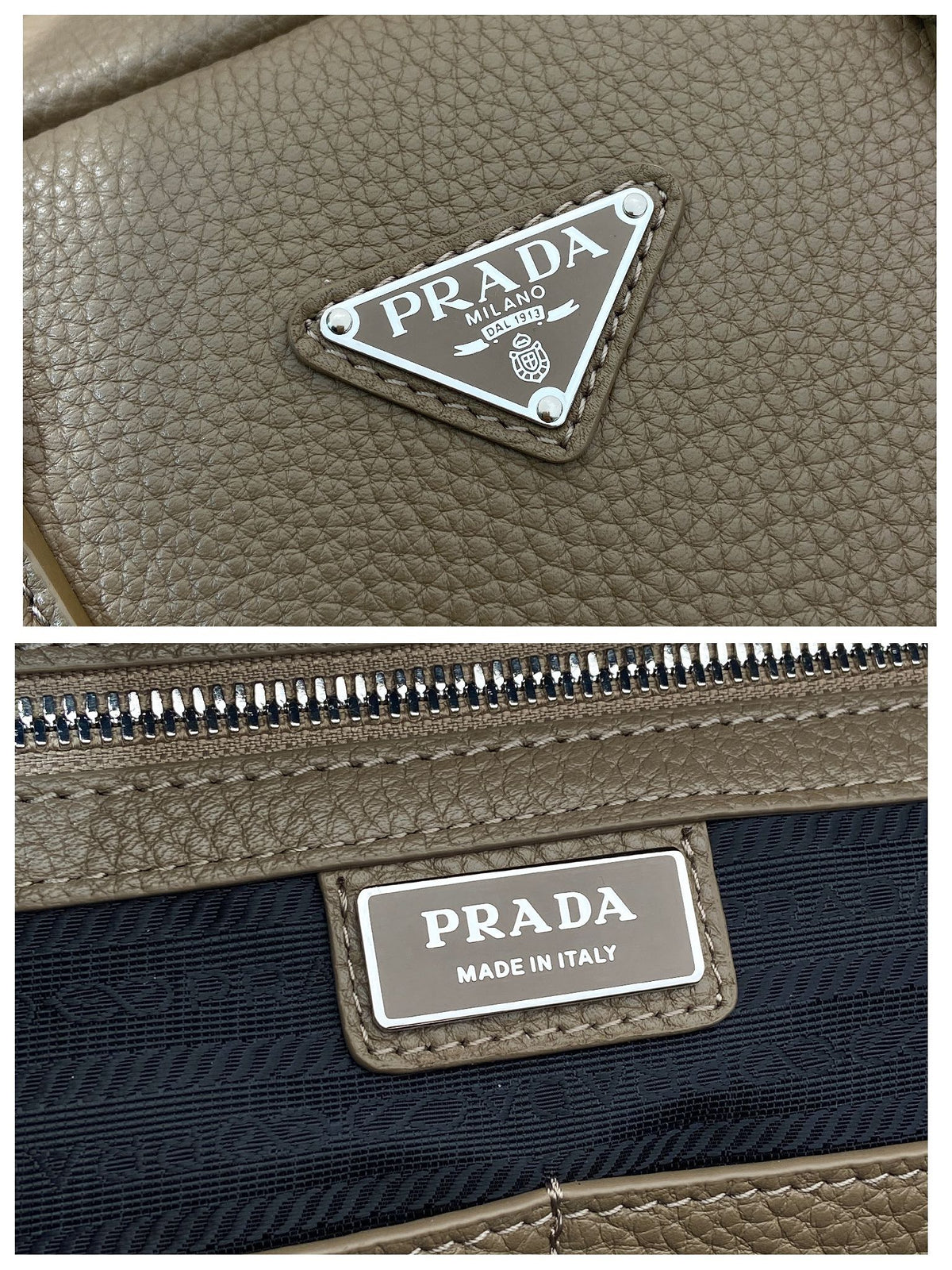 Prada Briefcase 40 in Dried Moss Grained Calfskin Bag