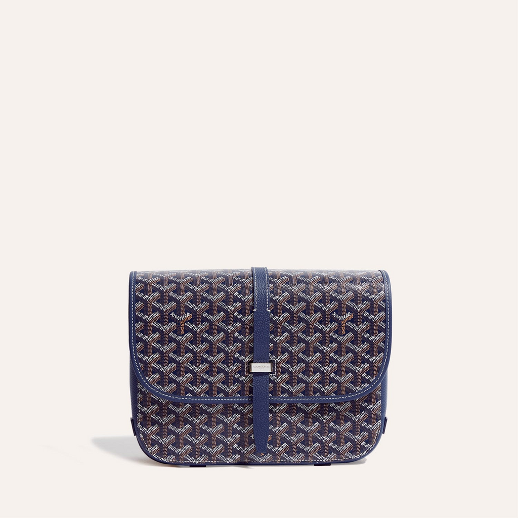 Goyard Belvedere MM Bag 28cm Navy Blue Canvas