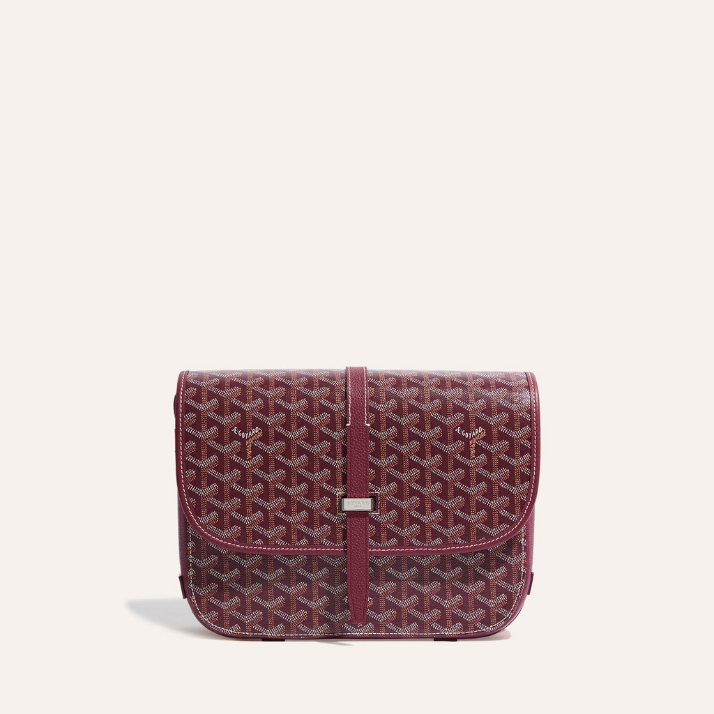 Goyard Belvedere MM Bag 28cm Burgundy Canvas