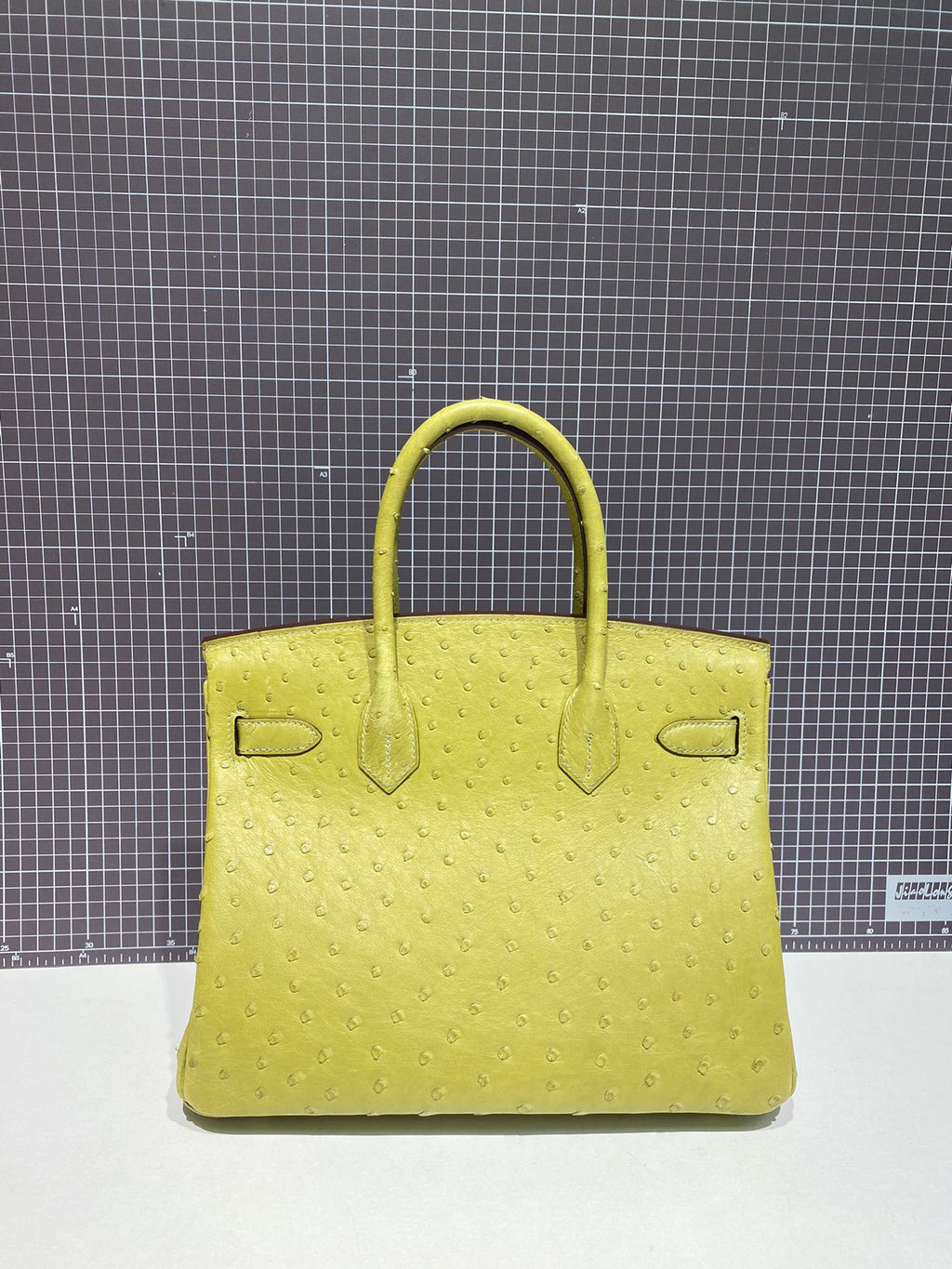 Hermes Birkin 30cm Lime Ostrich Leather Gold Hardware Bag