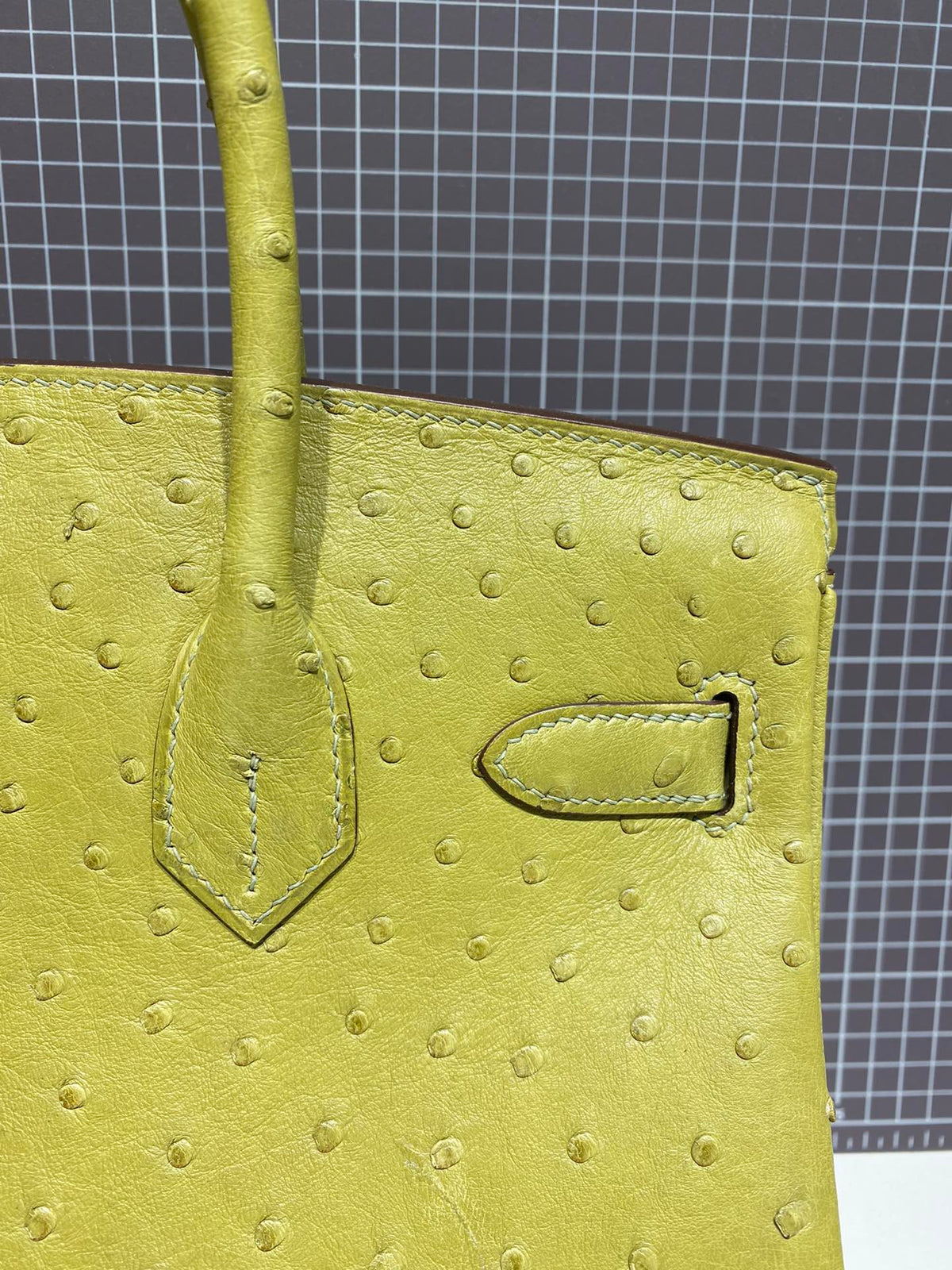 Hermes Birkin 30cm Lime Ostrich Leather Gold Hardware Bag