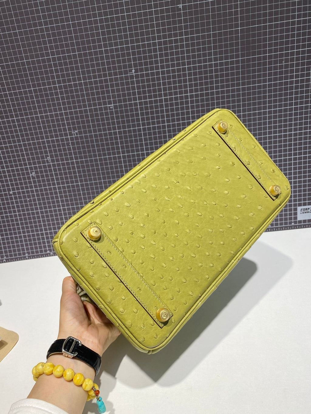 Hermes Birkin 30cm Lime Ostrich Leather Gold Hardware Bag