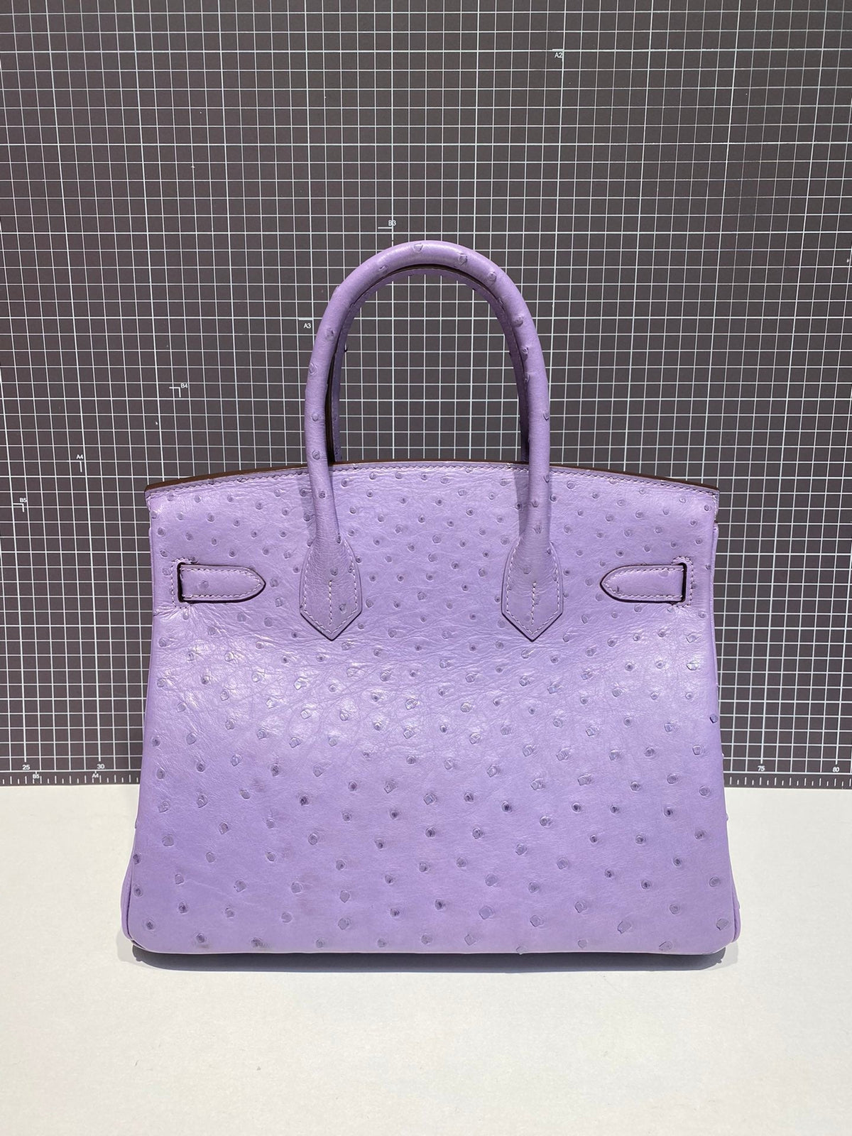 Hermes Birkin 30cm Purple Ostrich Leather Silver Hardware Bag