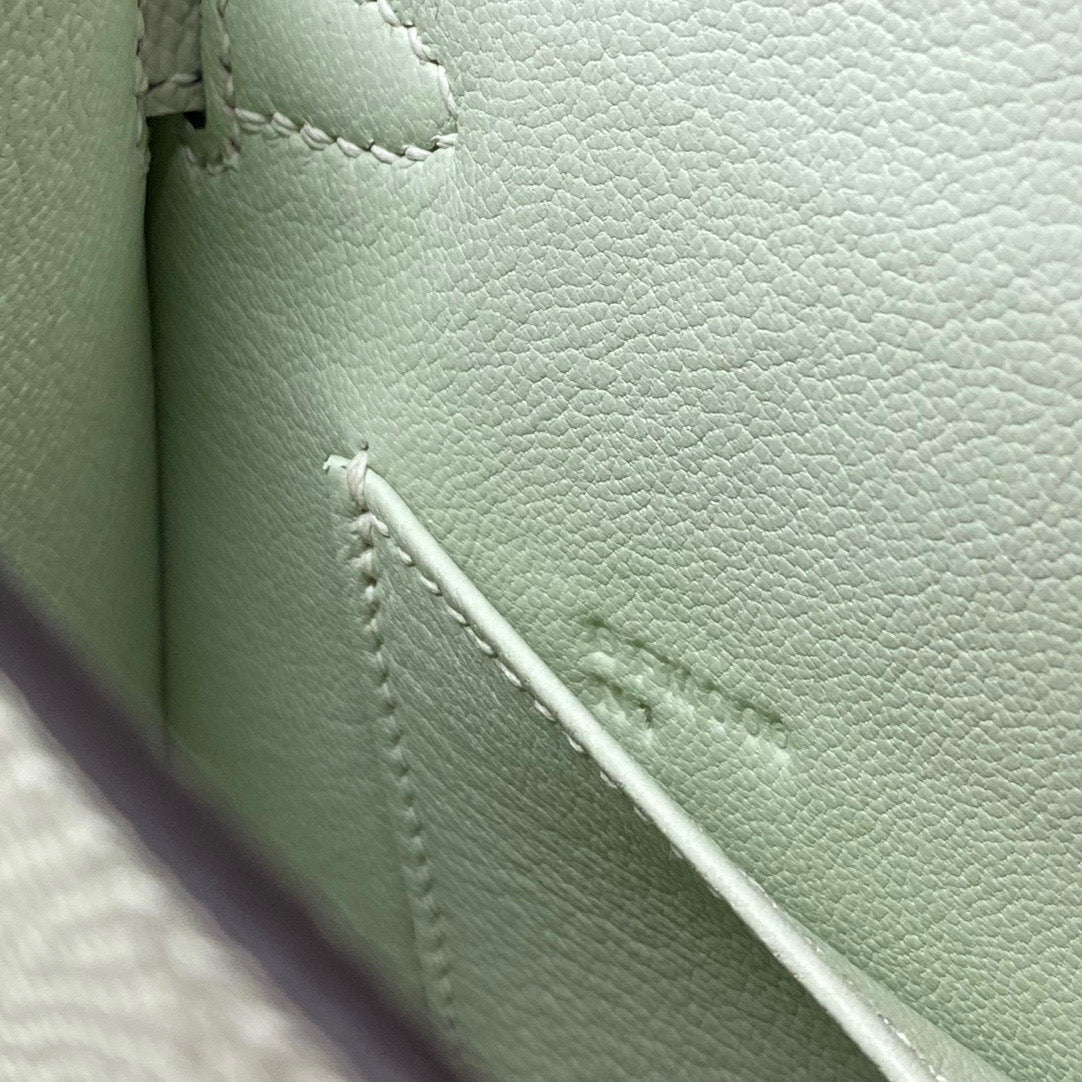 Hermes Kelly Mini 20 Seafoam Epsom Silver Hardware Bag