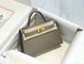 Hermes Kelly Mini 20 Light Grey Epsom Gold Hardware Bag
