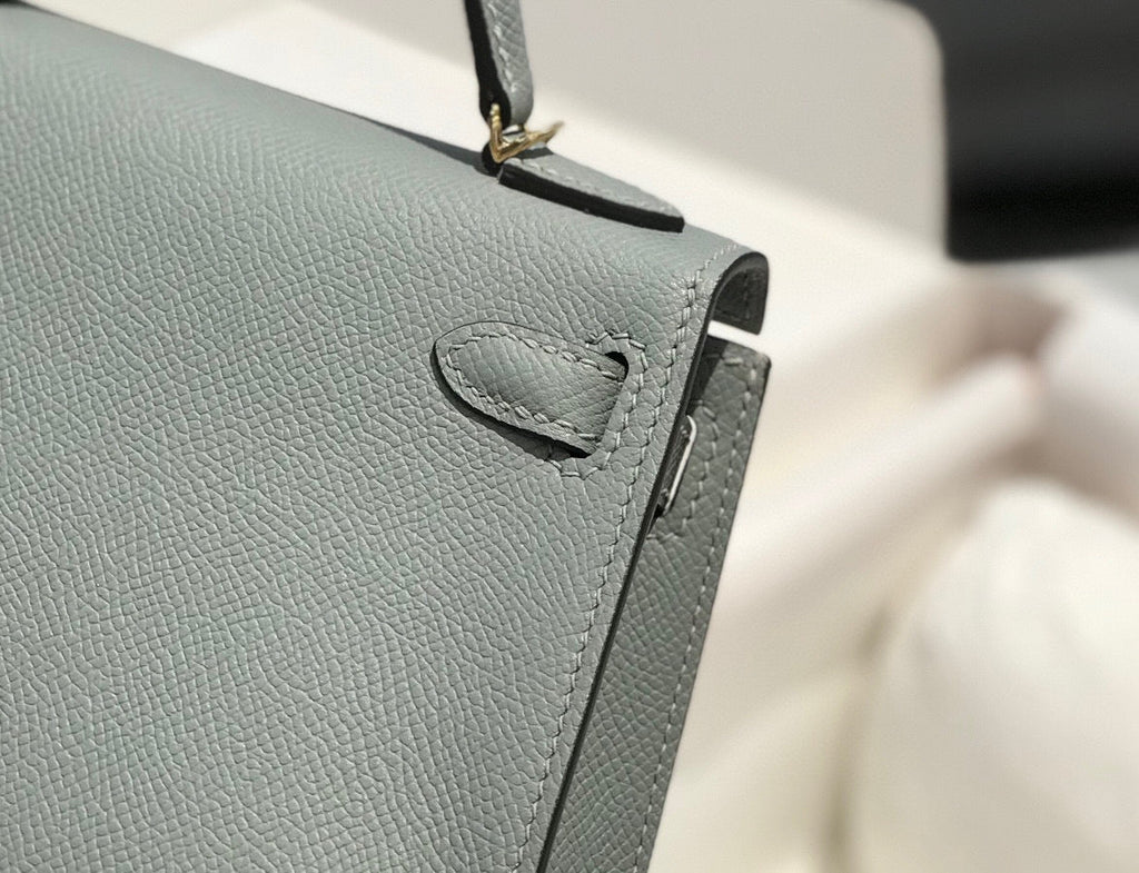 Hermes Kelly Mini 20 Medium Grey Epsom Gold Hardware Bag
